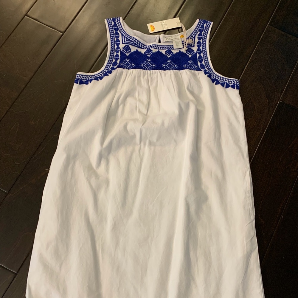 C&C California Cotton Dress w/ Blue Aztec Detail